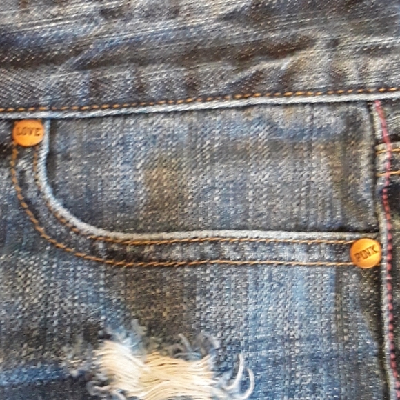 VS Pink Distressed Denim Shorts - Picture 5 of 6
